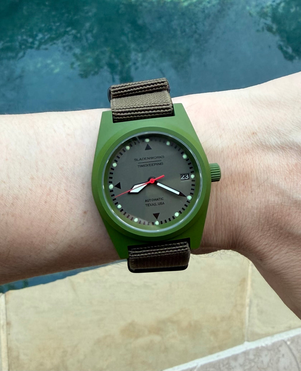 Sladenworks Field Watch - 38mm Multicam Bright Green
